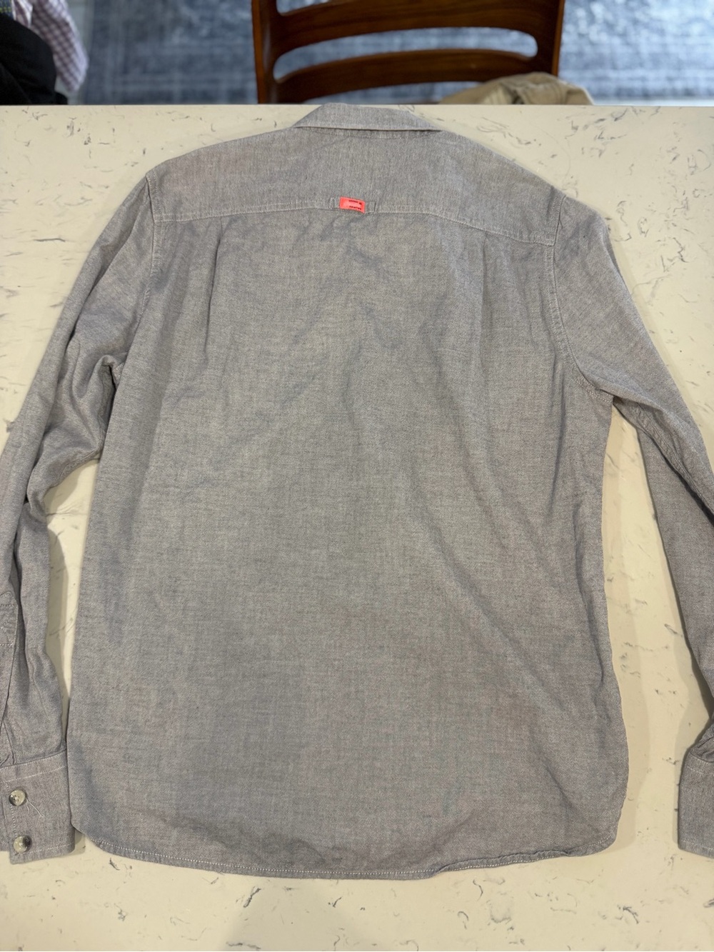 Vintage Super dry Tokyo Japan Laundered Cut Collar Long Sleeve Mens XL Gray - Picture 6 of 11